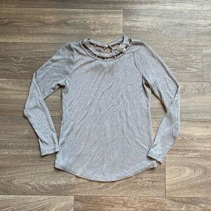 🌺 MICHAEL michael Kors silver long sleeve blouse